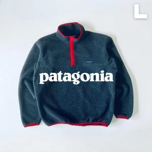 Patagonia Synchilla Snap T Fleece Shirt L Gray Red Made in USA 1980s - Picture 1 of 11