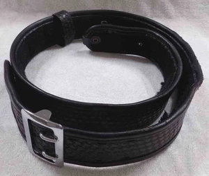 BIANCHI ELITE 7960 SAM BROWNE Black Basketweave 2.25" Duty Belt * Sz 42-44 - Picture 1 of 4