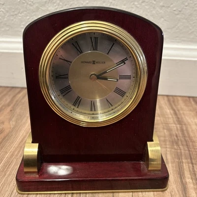 Howard Miller Braemore 645-189 Desktop Rosewood Alarm Quartz Clock Works - Image 1 of 4