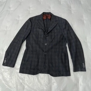 Barba Napoli Blazer Sports Coat Jacket Plaid 3 Button Mens USA Sz 40R Luxury - Picture 1 of 15
