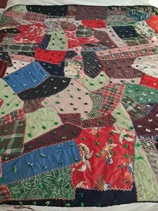 vintage crazy quilt 69 X 72 handmade - Picture 1 of 4