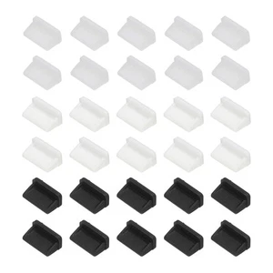 0.5 Inch USB Type A Dust Plug, 30 Pcs Anti Dust Plug Cover, Black/White/Clear - Zdjęcie 1 z 6