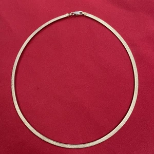 Sterling Silber 925 Italien Bulgari schlichte Schlangenkette 17,5" Halskette  - Bild 1 von 7