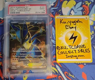 2014 Furious Fists LUCARIOS EX Full Art 107/111 #107 PSA 9 LOW POP:129 RARE!!! - Image 1 of 3