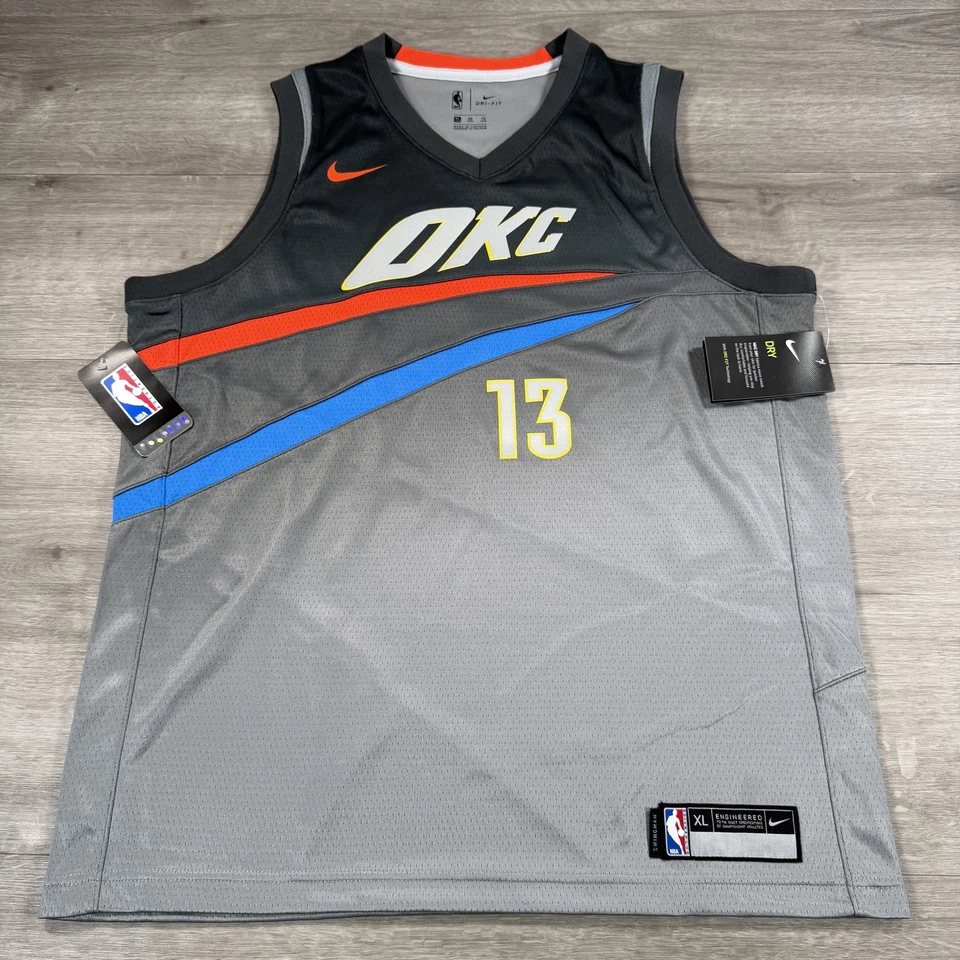 Футболка молодежная Oklahoma City Thunder размер XL серая NBA Nike Swingman Paul George 13 - Изображение 1 из 4
