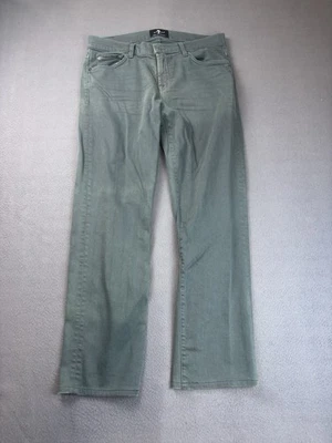 7 For All Mankind Mens Jeans Green Slimmy Luxe Performance Stretch 33 USA Made - Image 1 of 4