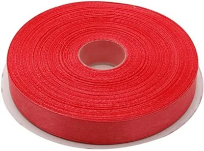 Double Face Solid Satin Ribbon Roll Light Gift Wrap Ribbon Decoration Red 50Yard - Image 1 of 4