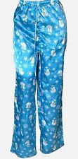  Sleep Pants Women's Satin Large Blue Snowflake Winter