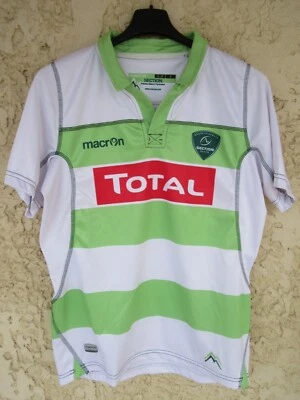 Maillot rugby PAU SECTION PALOISE MACRON shirt vert blanc S - Photo 1/4