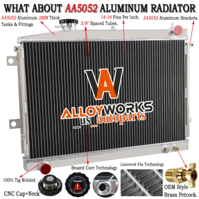 For 1985-96 Ford Courier Ute Mazda Bravo B2600 Petrol MT 3 Row Aluminum Radiator - image 1 of 4