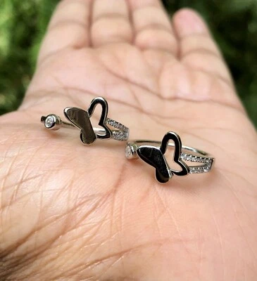 2 Stück 925 Sterling Silber + cz Zehenringe verstellbar, hochglanzpoliert, ve... - Bild 1 von 4