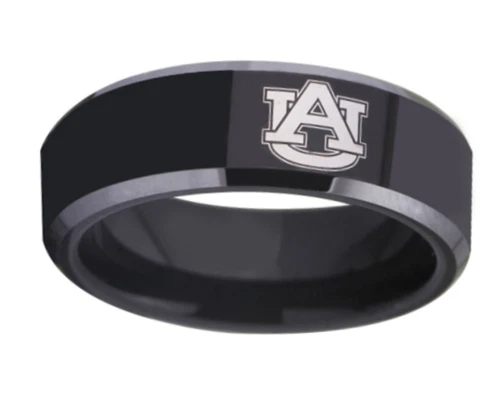 New Auburn Tigers Black Tungsten Steel Ring Sizes 6 7 8 9 10 11 12 13 Cover