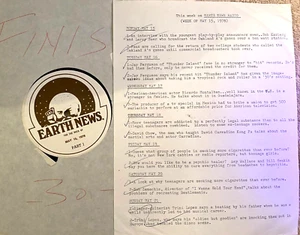 5/15/78 EARTH NEWS RADIO FEATURES TRINI LOPEZ, JAY FERGUSON, BOB ZEMECKIS - Picture 1 of 1