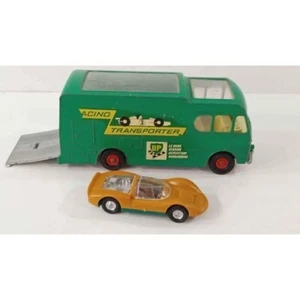Vintage Matchbox Lesney King Size Racing Transporter & Lindberg Porsche Carrera - Foto 1 di 10