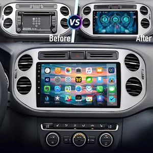 9" Android14 For VW Tiguan 2010-2016 Car Carplay Stereo Radio GPS Wifi BT FM 32G - Picture 1 of 14