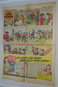 1941 Lone Ranger Comic Streifen Farbseite aus einer Bostoner Zeitung - Bild 1 von 2