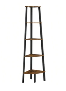5-Tier Industrial Corner Ladder Shelf Freestanding Bookshelf Display Plant Rack - Picture 1 of 6