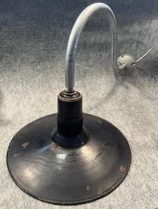 Benjamin 14" Cobalt Flat Cone Barn Gas Light Gooseneck UL-Socket, 18" Gooseneck - Picture 1 of 14