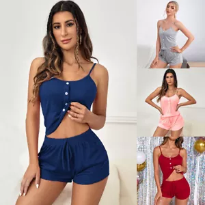 Neu Damen Freizeit Mode Sexy Camisole Shorts Set - Bild 1 von 36