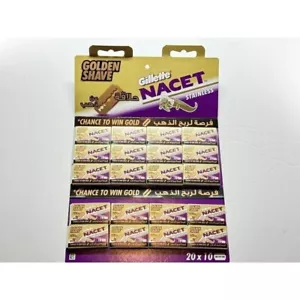 200 Double Edge Safety Razor Shaving Blades Gilette NACET Stainless Made Russia - Picture 1 of 4