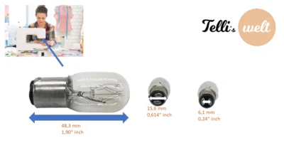 Glühbirne Glühlampe 15 w 220/240V Nähmaschine Bajonett Steckfassung fassung Nähm