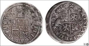 Spain - Felipe V 1 Real 1726/1 A Madrid Ag BC+ / F+ 1531 - Picture 1 of 1