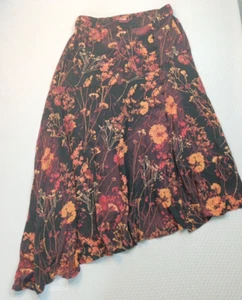Joe Browns braun schwarz asymmetrisch Blumen Schlitz elastische Taille Rock Damen Gr. 12 - Bild 1 von 9