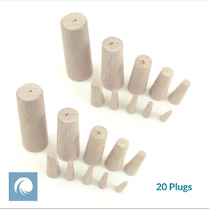 Bolsos cónicos de madera suave de emergencia, 20 tapones, diapositiva de 8 mm a 38 mm. Yate barco - Imagen 1 de 3