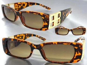 Classic Elegant Vintage Retro Style SUN GLASSES Square Thick Tortoise Gold Frame - Picture 1 of 7