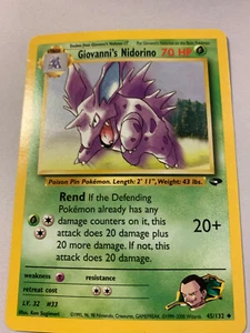 Pokemon Giovanni's Nidorino, Gym Challenge 45/132, Stage I, More Cards Ship FREE - Picture 1 of 12