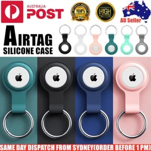 For Apple AirTag Air Tag Silicone PU Case Protector Cover Key Chain Tracker - Picture 1 of 44