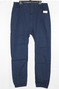MENS NOBLE WOVEN JOGGERS PANTS HIP HOP TROUSERS MIDNIGHT - Picture 1 of 6