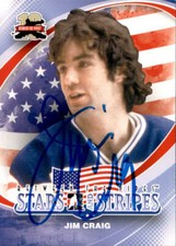 Jim Craig Signed Autographed 11/12 Btp Between The Pipes card Team Usa