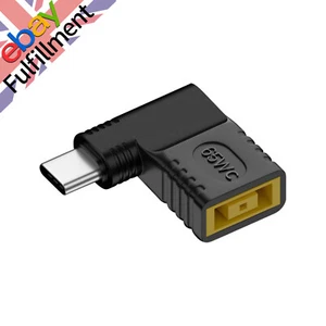 65W For Lenovo Square Charger To USB C Type C Power Adapter Converter Elbow - Picture 1 of 6