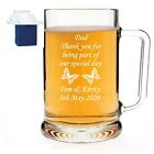 Personalised 1 Pint dimpled Glass Tankard 18th 21st 30th Birthday Free Gift Box