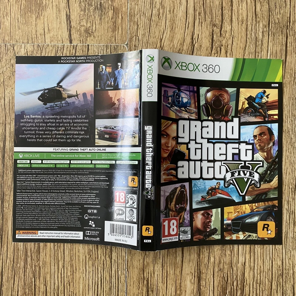 Xbox 360 Game Inlay/Insert - Grand Theft Auto V (Five) - Image 1 of 1