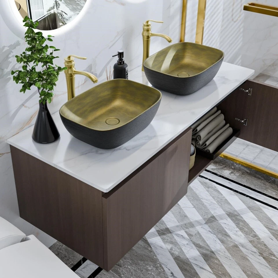 Badmöbel Set Badezimmermöbel Waschtisch inkl.Unterschrank/Waschbecken/Wasserhahn - Bild 1 von 4