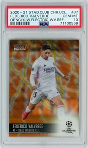 2020-21 Topps Stadium Club Cromo UCL Federico Valverde Arancione Giallo PSA 10 - Foto 1 di 2