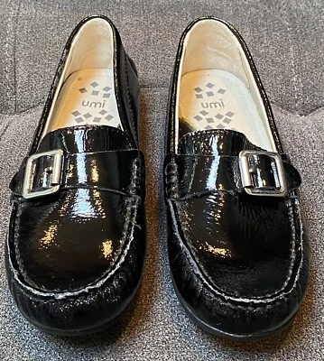 Umi Mira Negro Charol Hebilla Pisos Mocasines Zapatos Sin Cordones Niñas Talla 12 EUR 30 Nuevo Foto 1 de 4
