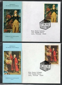 EQUATORIAL GUINEA 1975 2 DIFF FDC AMERICAN BICENTENNIAL ART WASHINGTON HENRY - Picture 1 of 1