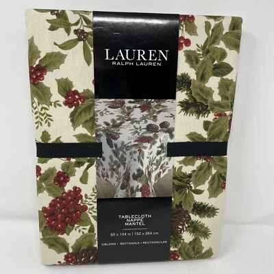 Ralph Lauren Christmas Holiday Tablecloth Cotton 60x104 Nappe Mantel, Rectangle - Image 1 of 4