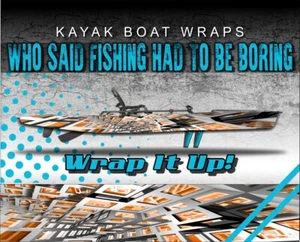 Geometrix Orange 14ft KAYAK VINYL WRAP KIT GRAPHIC DECAL/STICKER - Picture 1 of 1