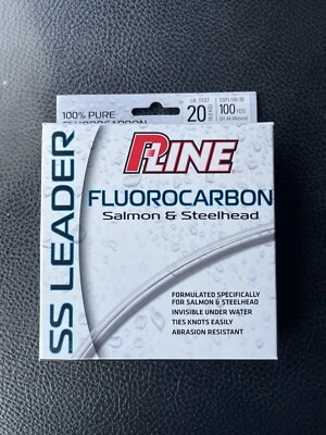 P-LINE P Line 20lb Test SS Leader 100% Fluorocarbon Line 100 Yards Salmon and Steelhead