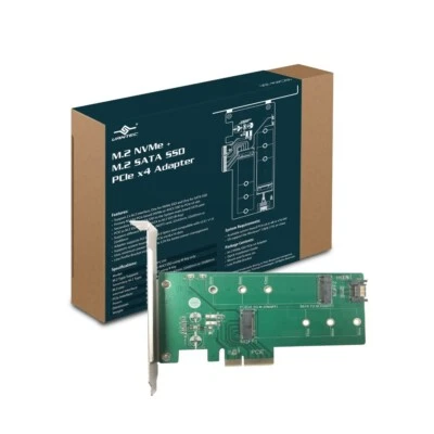 Vantec M.2 NVMe + M.2 SATA SSD PCIe x4 Adapter - Image 1 of 4