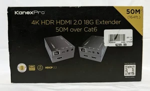 KanexPro 4K HDR HDMI 2.0 over Cat 7/6/5e Extender Set (18 Gb/s) - NEW - Picture 1 of 3