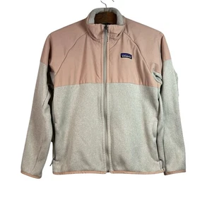 Patagonia Women’s Lightweight Better Sweater Shelled Jacket Pink Beige Size M - Picture 1 of 11