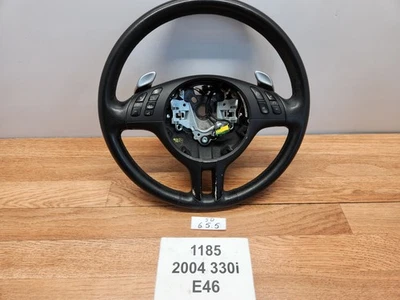✅ 01-06 OEM BMW E46 325 330 SMG Leather Sport Steering Wheel w/ Shifters * - Image 1 of 4