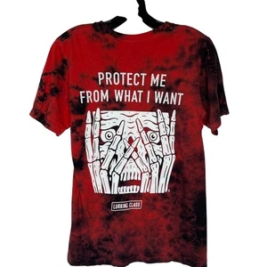 Lurking Class Skull Shirt S Rosso Nero Tie Dye Grafica Proteggimi Canotta Elasticizzata - Foto 1 di 6
