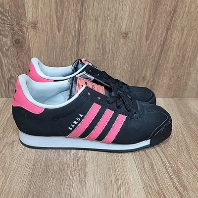 Adidas Mujer Talla 8.5 Samoa Tenis Negro Rosa Original 3 Rayas Informales G67460 Foto 1 de 4