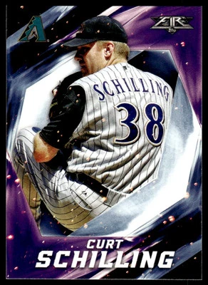 2017 Topps Fire 29 Curt Schilling Arizona Diamondbacks Baseball Card - Image 1 of 2